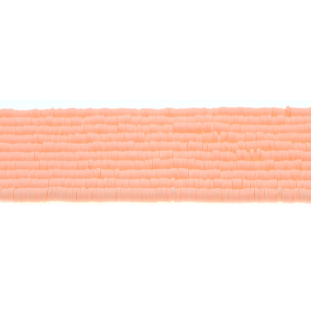 Fimo Polymer Clay Heishi Spacers 4mm Peach - Sold per 4 Strands