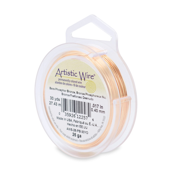 Artistic Wire, 26 Gauge (.41 mm), Bare Phosphor Bronze, 30 yd (27.4 m)