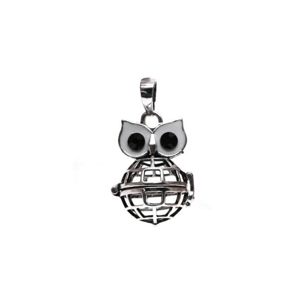 Owl Aromatherapy Locket 18mm x 33mm - Antique Silver Color (2/Pack)