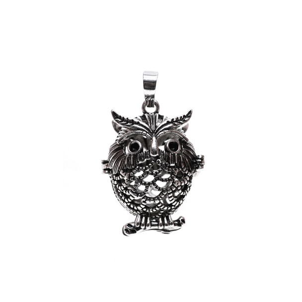 Owl Aromatherapy Locket 22mm x 36mm - Antique Silver Color (2/Pack)