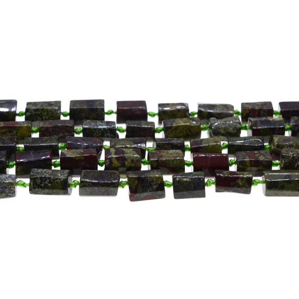 Dragon Blood Stone Japser Hexagone Prism Irregular 8x8x10mm - Loose Beads