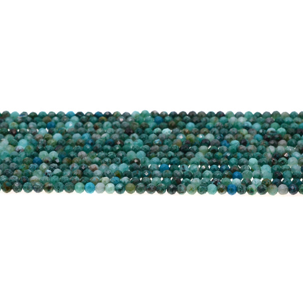 Chrysocolla Round Faceted Diamond Cut 3mm - Loose Beads