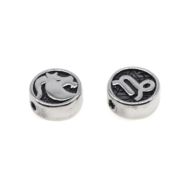 Stainless Steel Cast - Coin Bead Zodiac Capricorn 10mm (Pack of 2)