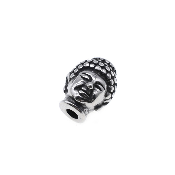 Stainless Steel Cast - Buddha Head Bead 9.8x13.3x9.5mm (Pack of 2)