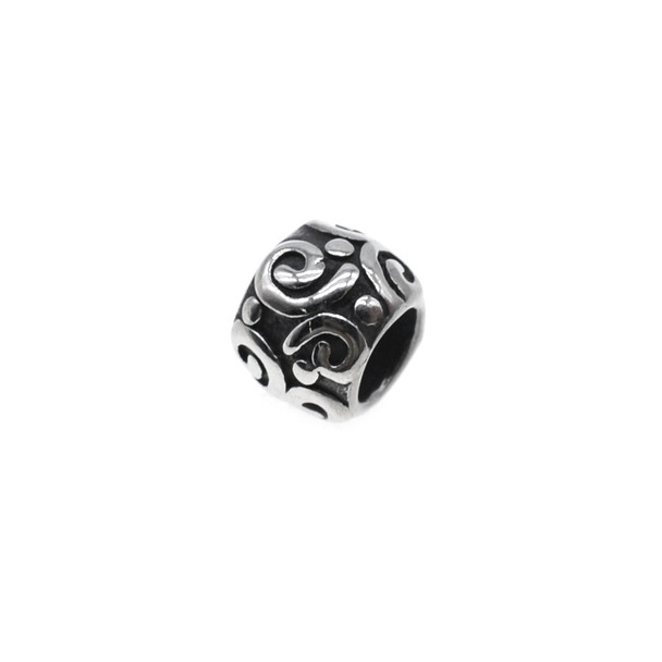 Stainless Steel Cast - Swirl Large Hole Bead Spacer 9.5x7.5mm (Pack of 2)