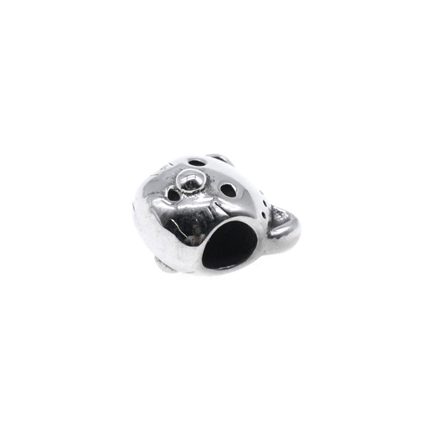 Stainless Steel Cast - Double Cat Head Large Hole Bead Spacer 11.9x11.5x9.7mm (Pack of 2)