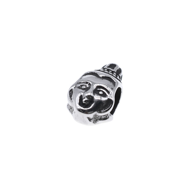 Stainless Steel Cast - Buddha Head Large Hole Bead Spacer 15x9x8.2mm (Pack of 2)