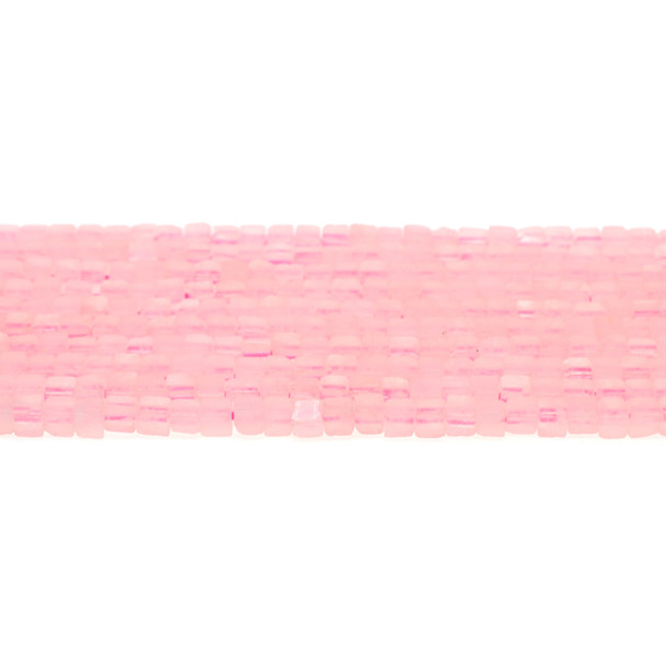 Rose Quartz Cube 4mm - Loose Beads