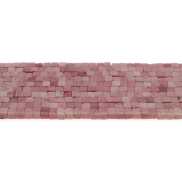 Pink Rhodonite Cube 4mm - Loose Beads