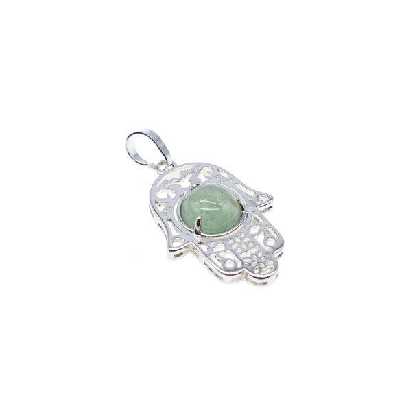 Hamsa Hand with Stone Pendant Part 22x40mm - Aventurine