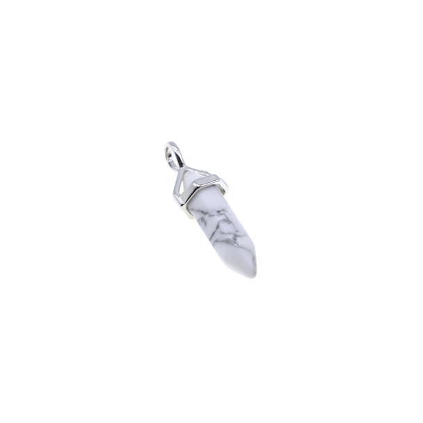 Stone Pen Pendant Part 7x30mm - Howlite