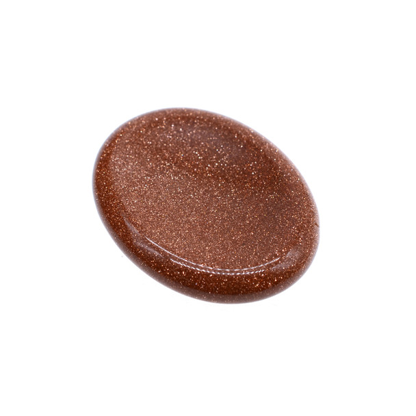 Worry Stone 45x35x8mm - Brown Gold Stone