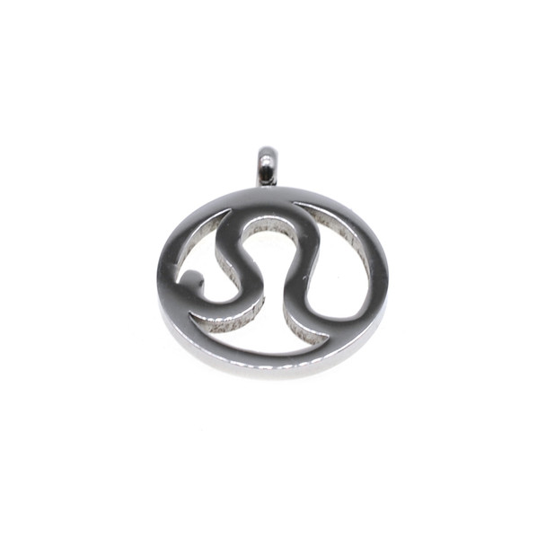 Stainless Steel Charm Zodiac Sign Leo 15mm