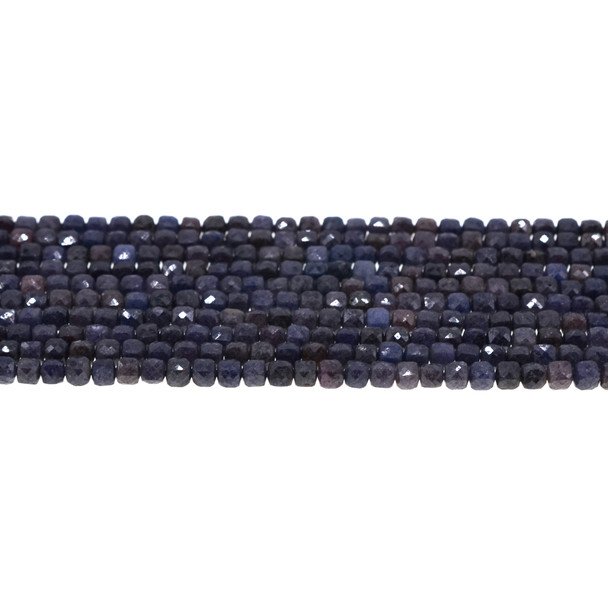 Sapphire Cube Faceted Diamond Cut 4mm - Loose Beads