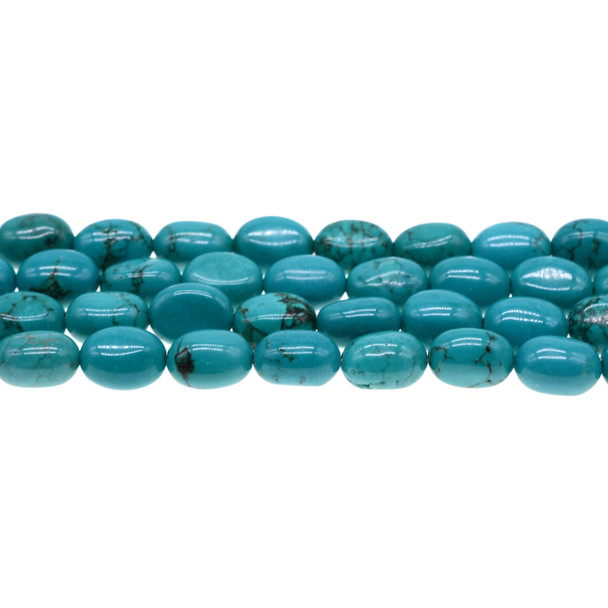Chinese Turquoise Oval Puff 9mm x 12mm x 8mm - Loose Beads