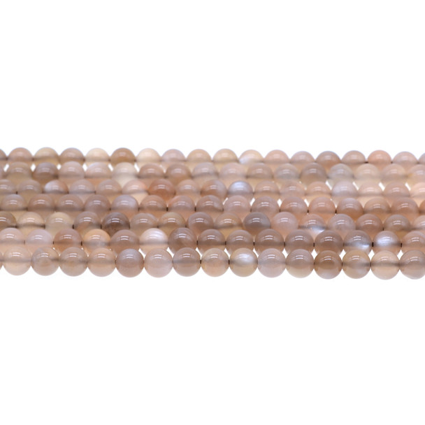 Grey Multi-Color Moonstone AA Round 6mm - Loose Beads