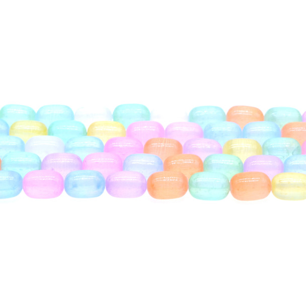 Rainbow Selenite Oval 8mm x 8mm x 12mm - Loose Beads