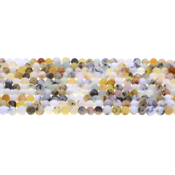 White African Opal Round Frosted 4mm - Loose Beads