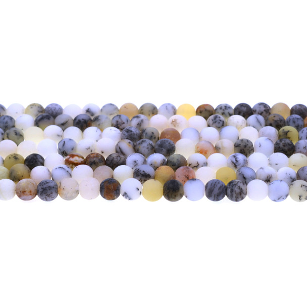 White African Opal Round Frosted 6mm - Loose Beads