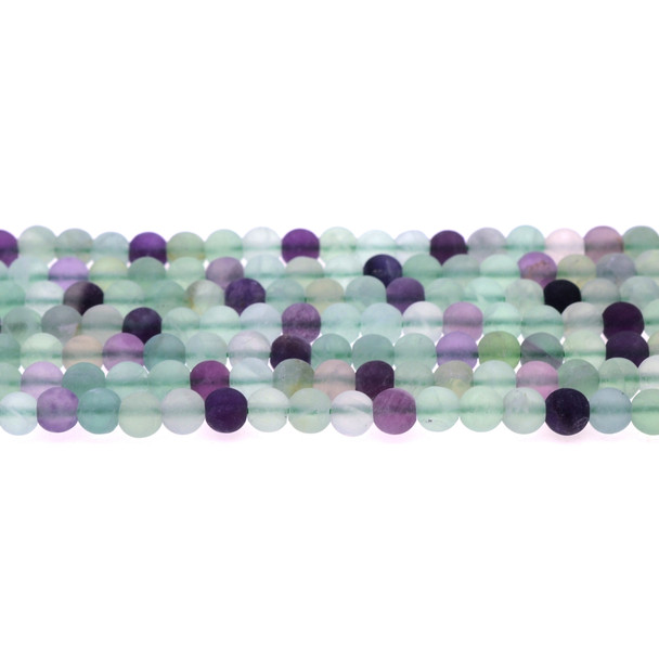 Fluorite Round Frosted 6mm - Loose Beads