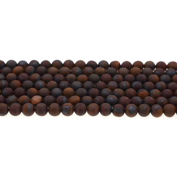 Iron Tiger Eye Round Frosted 6mm - Loose Beads