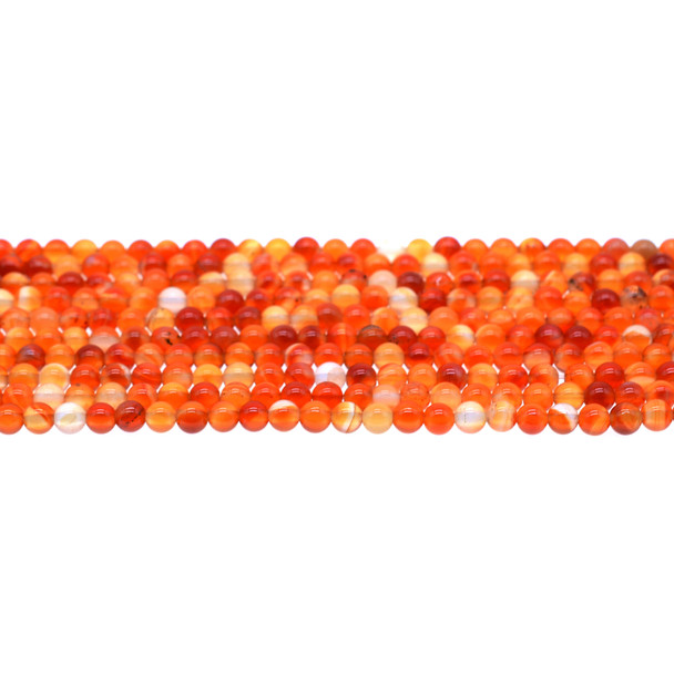 Carnelian Multicolor Round 4mm - Loose Beads