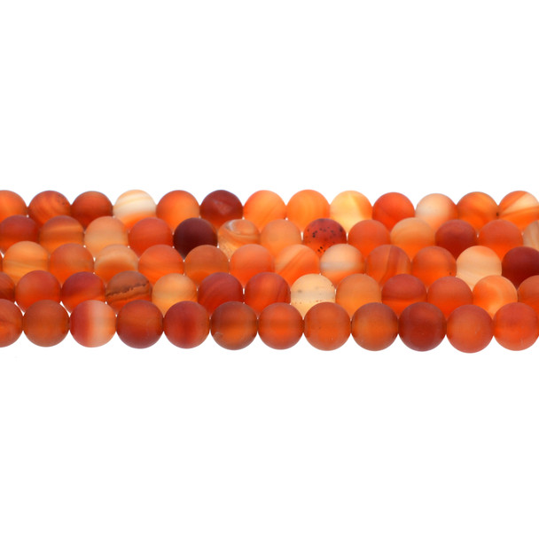 Carnelian Multicolor Round Frosted 8mm - Loose Beads