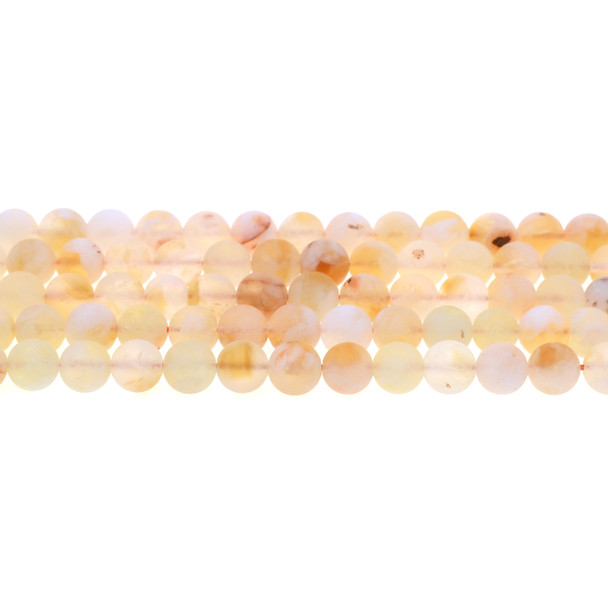 Citrine AB Round Frosted 8mm - Loose Beads Citrine AB Round Frosted 8mm - Loose Beads
