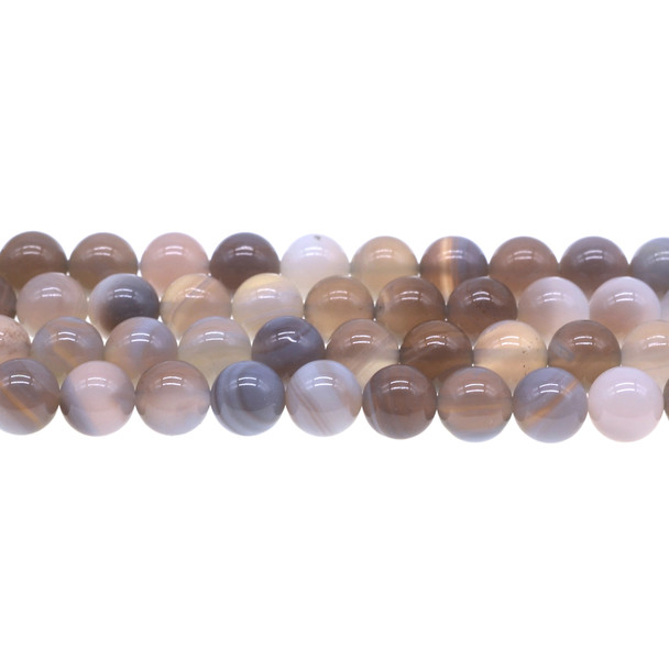 Grey Sardonyx Round 10mm - Loose Beads