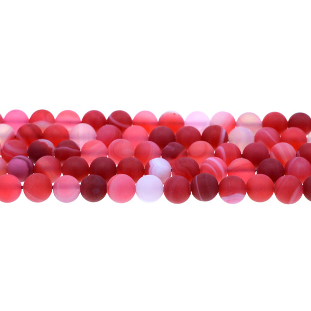 Strawberry Sardonyx Round Frosted 8mm - Loose Beads