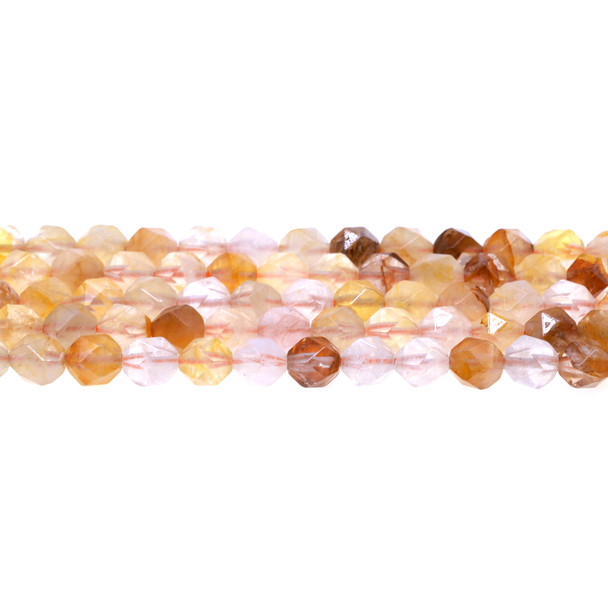 Yellow Tangerine Quartz Round Large Cut 8mm - Loose Beads