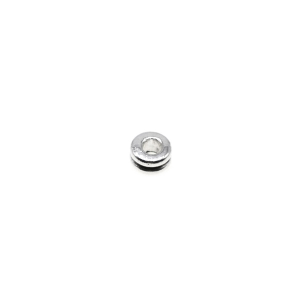 Pewter Double Wheel Spacer - 5.1mm x 2.7mm (1.9mm Hole) - 180/Pack