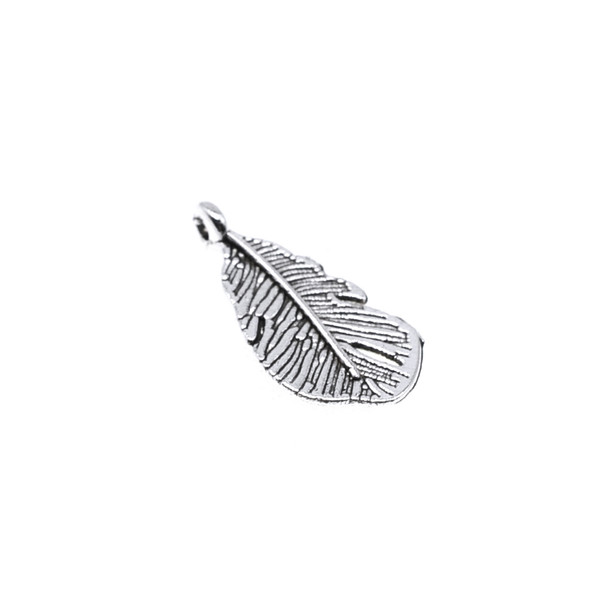Pewter Double Sided Leaf Charm - 10mm x 18.5mm x 1.4mm - 80/Pack