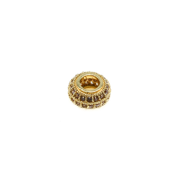 8.5mm x 5mm Microset White CZ Wheel Spacer (Gold Plated)