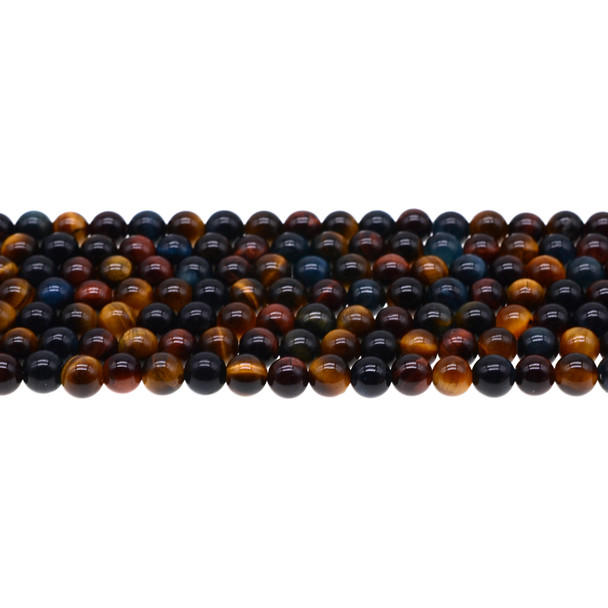 Tiger Eye Multicolor A Round 6mm - Loose Beads