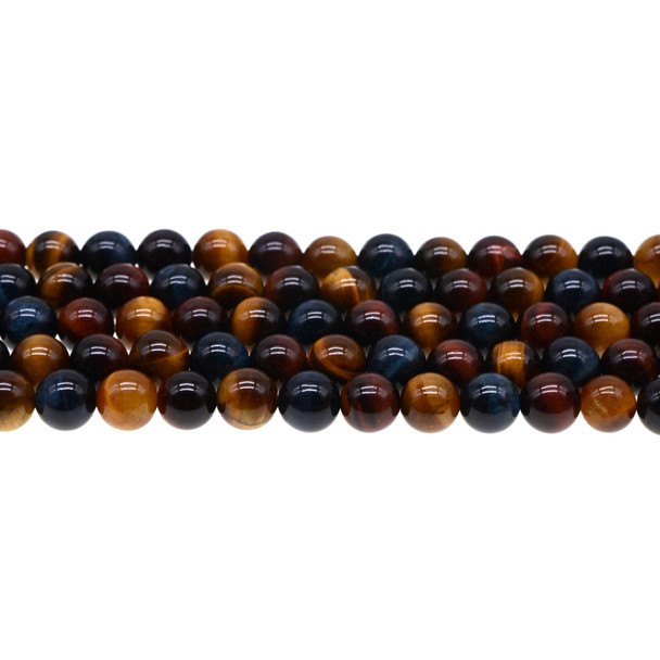 Tiger Eye Multicolor A Round 8mm - Loose Beads