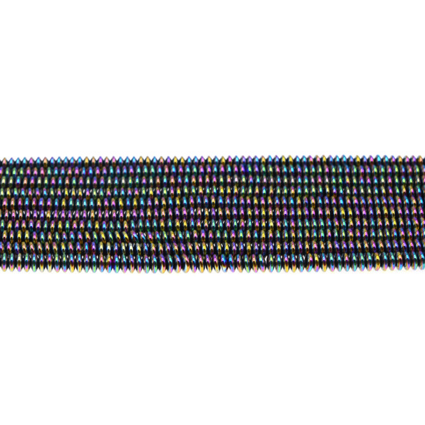 Rainbow Hematite Abacus 4mm x 4mm x 1mm - Loose Beads
