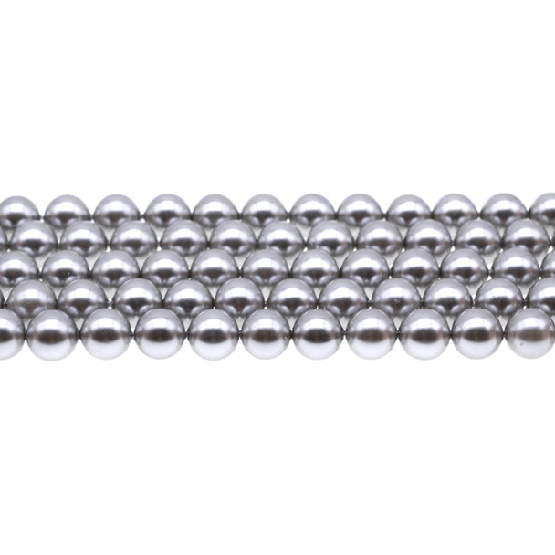 Shell Pearl Round 8mm - Grey - Loose Beads