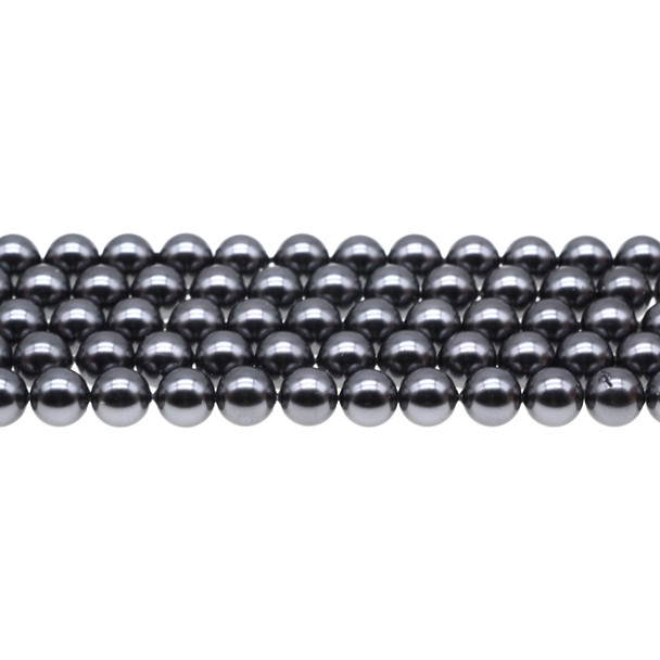 Shell Pearl Round 8mm - Dark Grey - Loose Beads