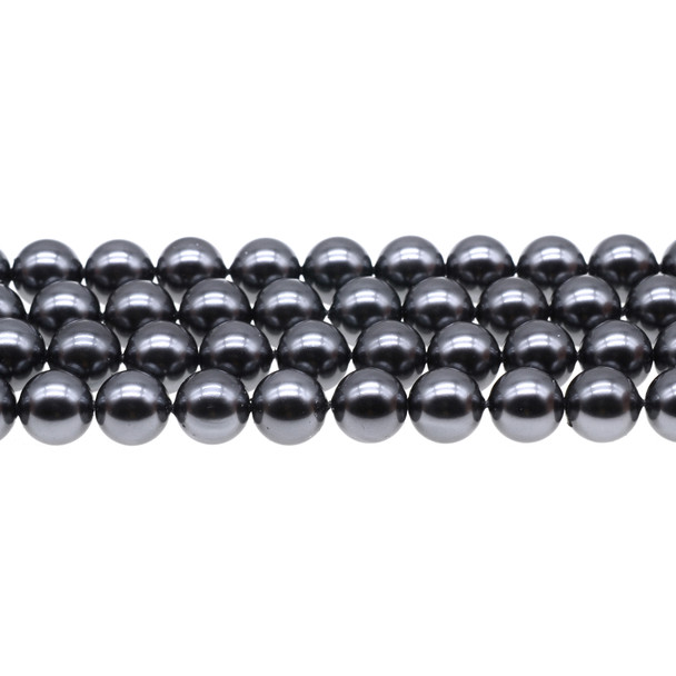 Shell Pearl Round 10mm - Dark Grey - Loose Beads