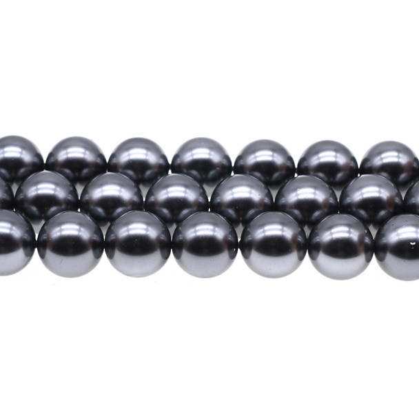 Shell Pearl Round 14mm - Dark Grey - Loose Beads
