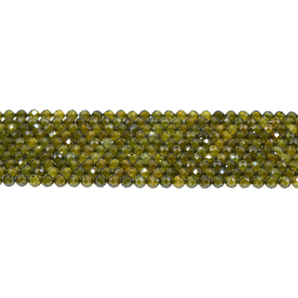 Cubic Zirconia (Khaki) Round Faceted Diamond Cut 4mm - Loose Beads