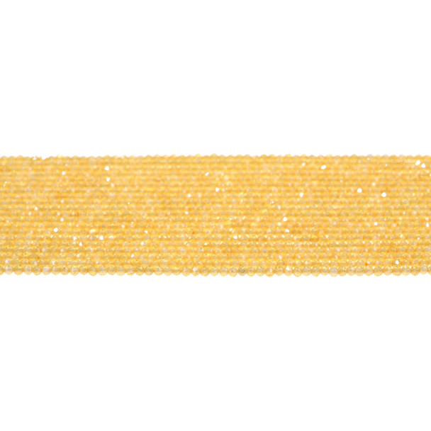 Cubic Zirconia (Golden Yellow) Round Faceted Diamond Cut 2mm - Loose Beads