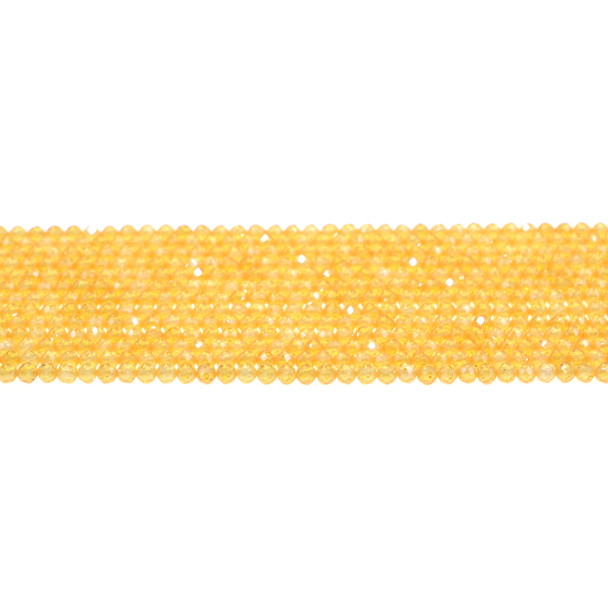 Cubic Zirconia (Golden Yellow) Round Faceted Diamond Cut 3mm - Loose Beads