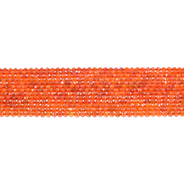 Cubic Zirconia (Fire Orange) Round Faceted Diamond Cut 3mm - Loose Beads