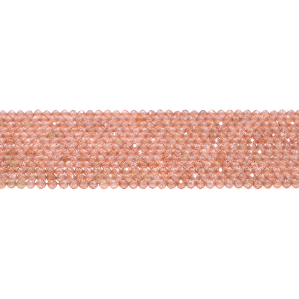 Cubic Zirconia (Champagne) Round Faceted Diamond Cut 3mm - Loose Beads