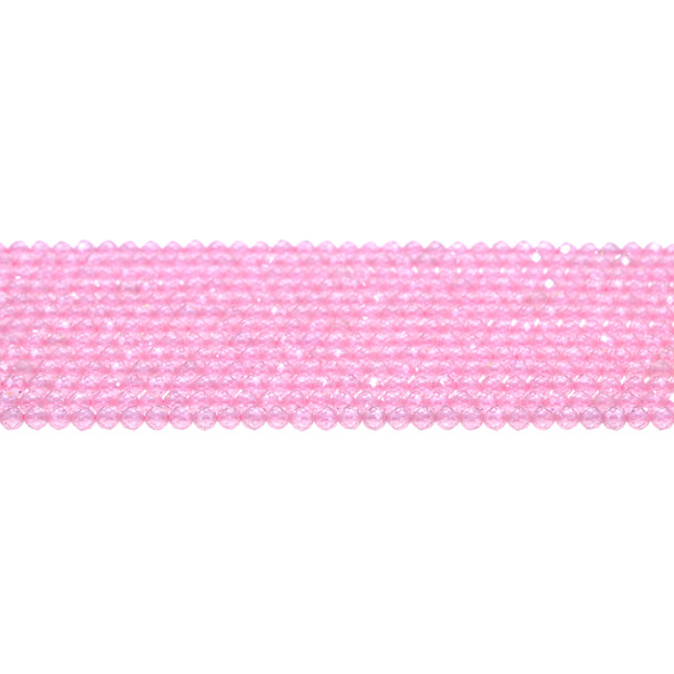 Cubic Zirconia (Light Rose) Round Faceted Diamond Cut 3mm - Loose Beads