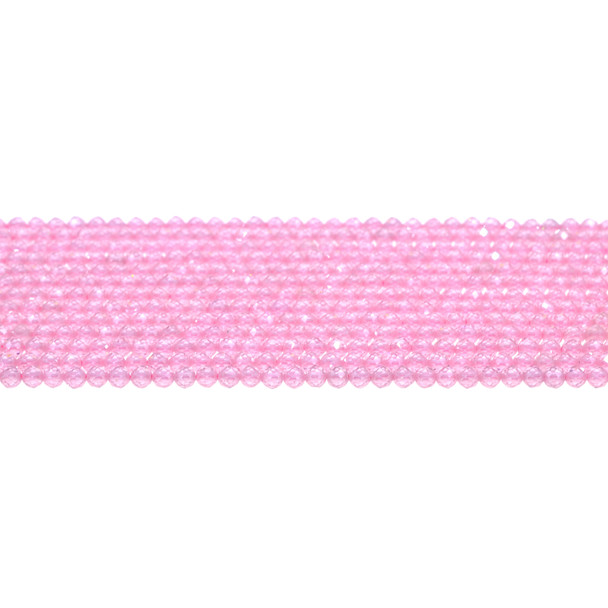 Cubic Zirconia (Light Pink) Round Faceted Diamond Cut 3mm - Loose Beads