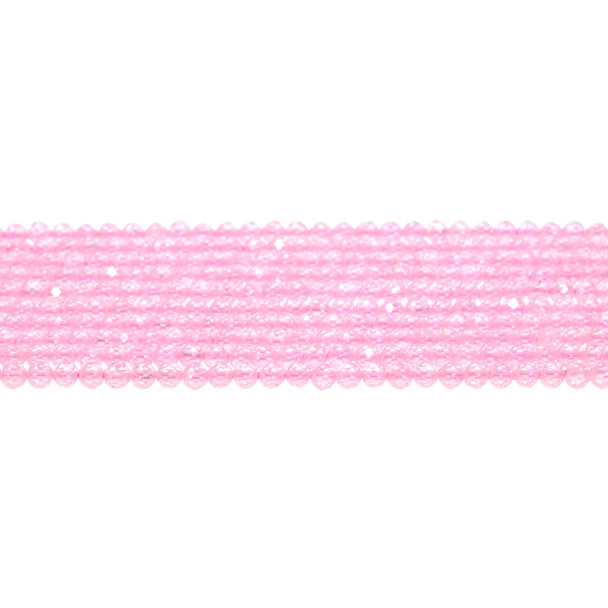Cubic Zirconia (Light Pink) Round Faceted Diamond Cut 4mm - Loose Beads