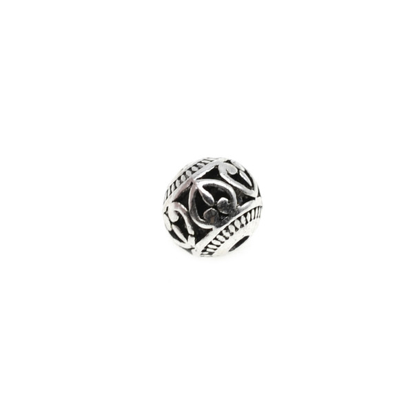 Pewter Design Filigree Bead Style 8094  - 8mm (1.5mm Hole) - 18/Pack